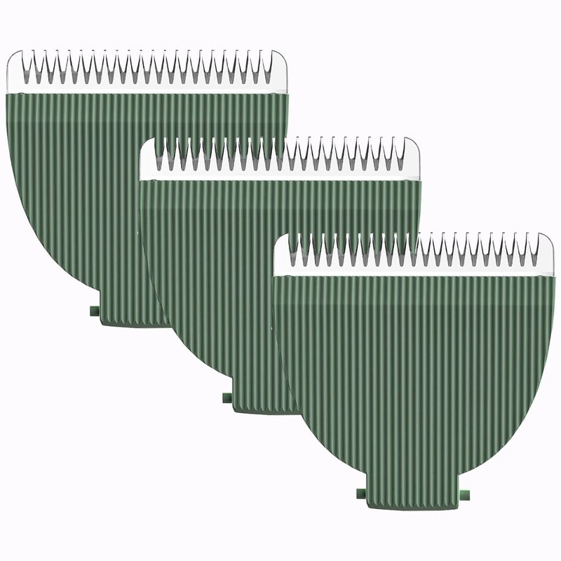 3 Pack Replacement Blades for Meridian Trimmer, Hygienic Ceramic Replacement Blades Compatible with Meridian The Trimmer (Onyx & Sage), Green