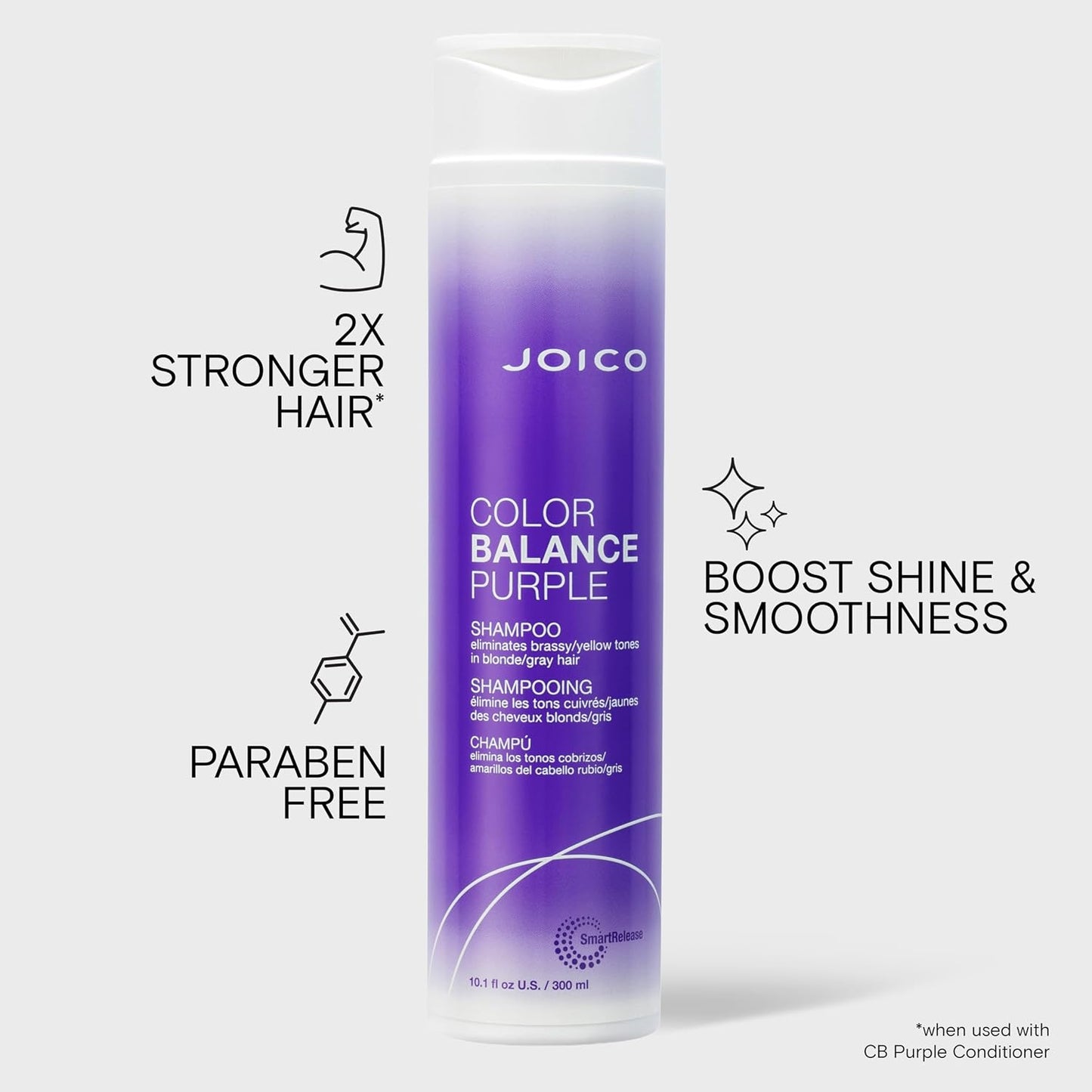 Joico Color Balance Purple Shampoo - Eliminate Brassy Tones & Boost Shine | For Cool Blonde & Gray Hair | UV Protection