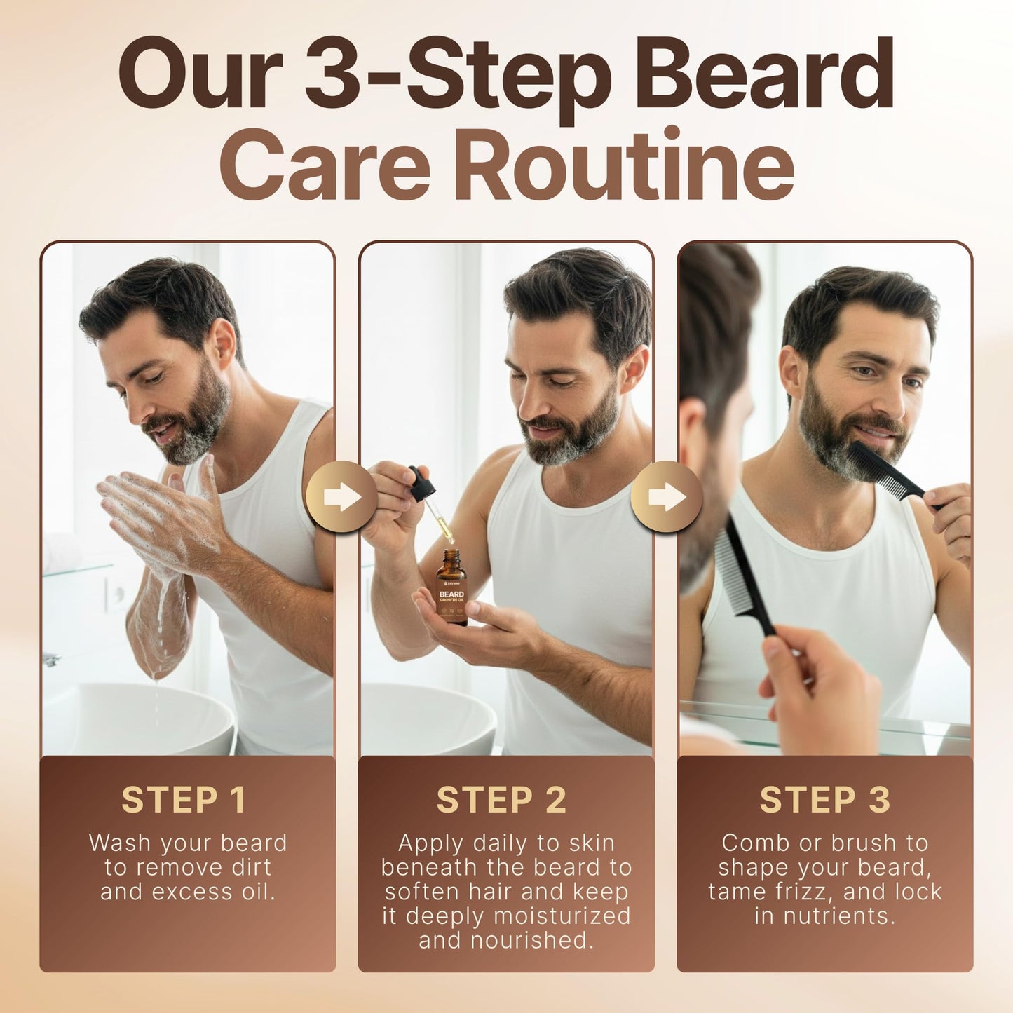 Zaynoo Beard Growth Oil for Men 30ml - Organic 100% Natural Jojoba & Argan Oil with Vitamin E for Mustache Growth Oil, Infused with Sandalwood Scent, Promotes Thicker Fuller Beard & Reduces Itch
