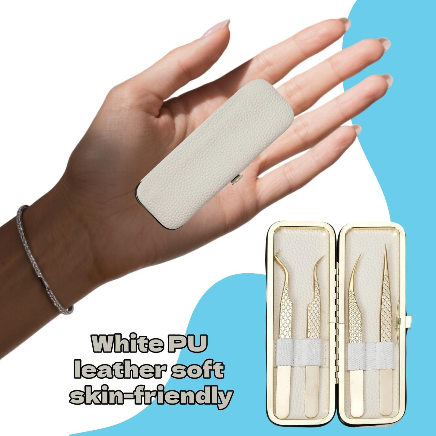 LiYjichng Lash Organizer Compact White Eyelash Storage Case Tweezer Holder Tool Case for Tweezers Slender Small Tools and Beauty Accessories Storage