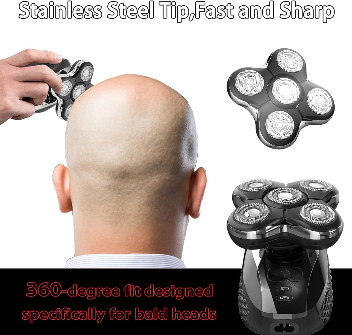 Compatible with Remington Balder Pro Replacement Head for XR7000 Shaver, 5X Hyperflex Dual-Track Blades, for Smooth Bald Head Shaving, Precision Electric Shaver Cutter Heads (1 Pack)