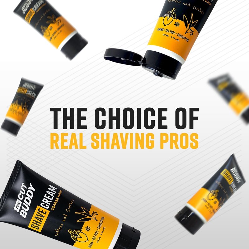Foaming Shave Cream for Coarse Hair, Softens & Soothes, Exfoliator, 6 Fl Oz Each (Pack of 3), The Cut Buddy