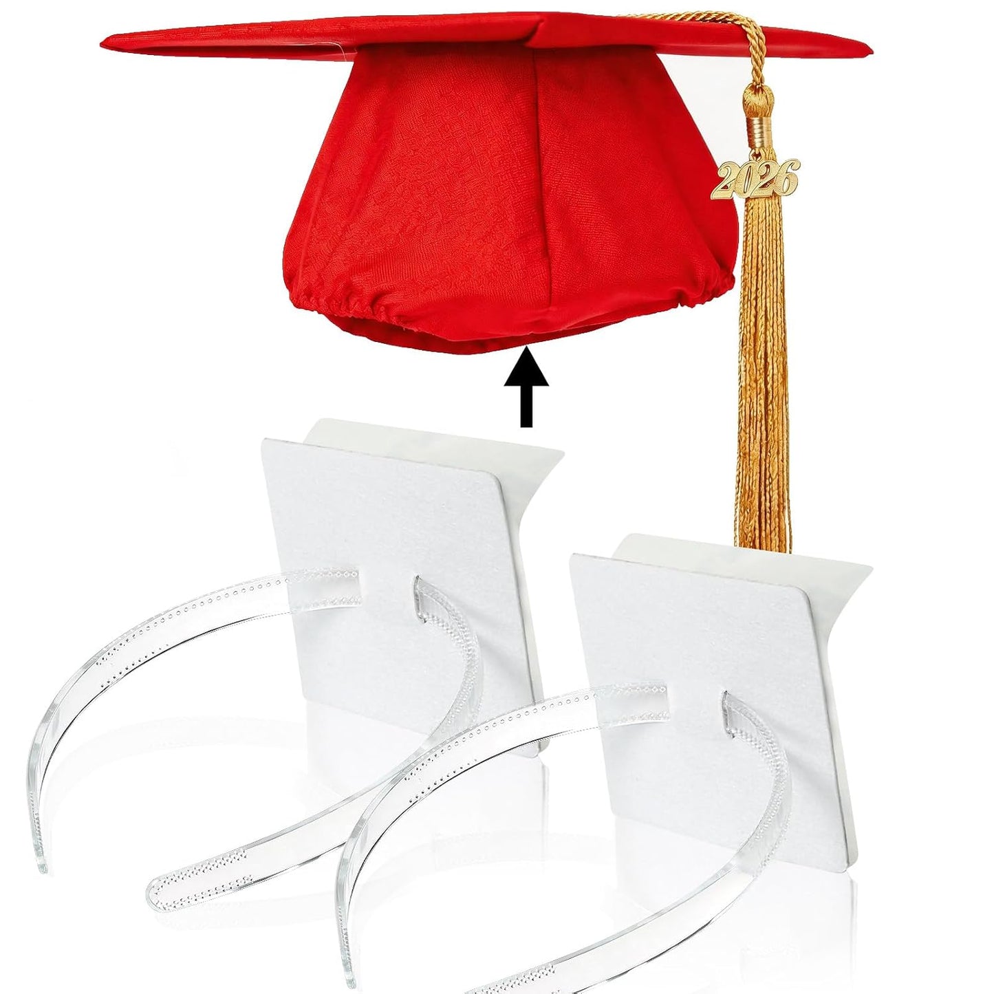 Graduation Cap Headband - Anti-Slip Insert for Secure Fit | Pack of 2, Clear