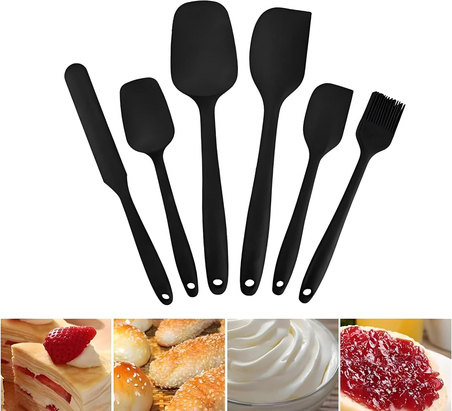 Silicone Spatula Set - 6 Heat Resistant Kitchen Spatulas | Non-Toxic, Ergonomic Grip for Nonstick Cookware