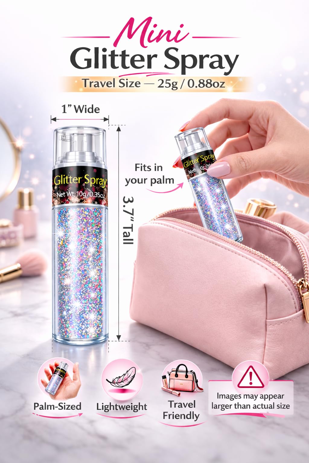 Sovano Hair & Body Glitter Dry Powder, Holographic Body Glitter for Hair Face and Skin, Ultra Fine Shimmer Spray Highlighter, Long Lasting Sparkle Makeup for Festivals Parties Concerts Rave