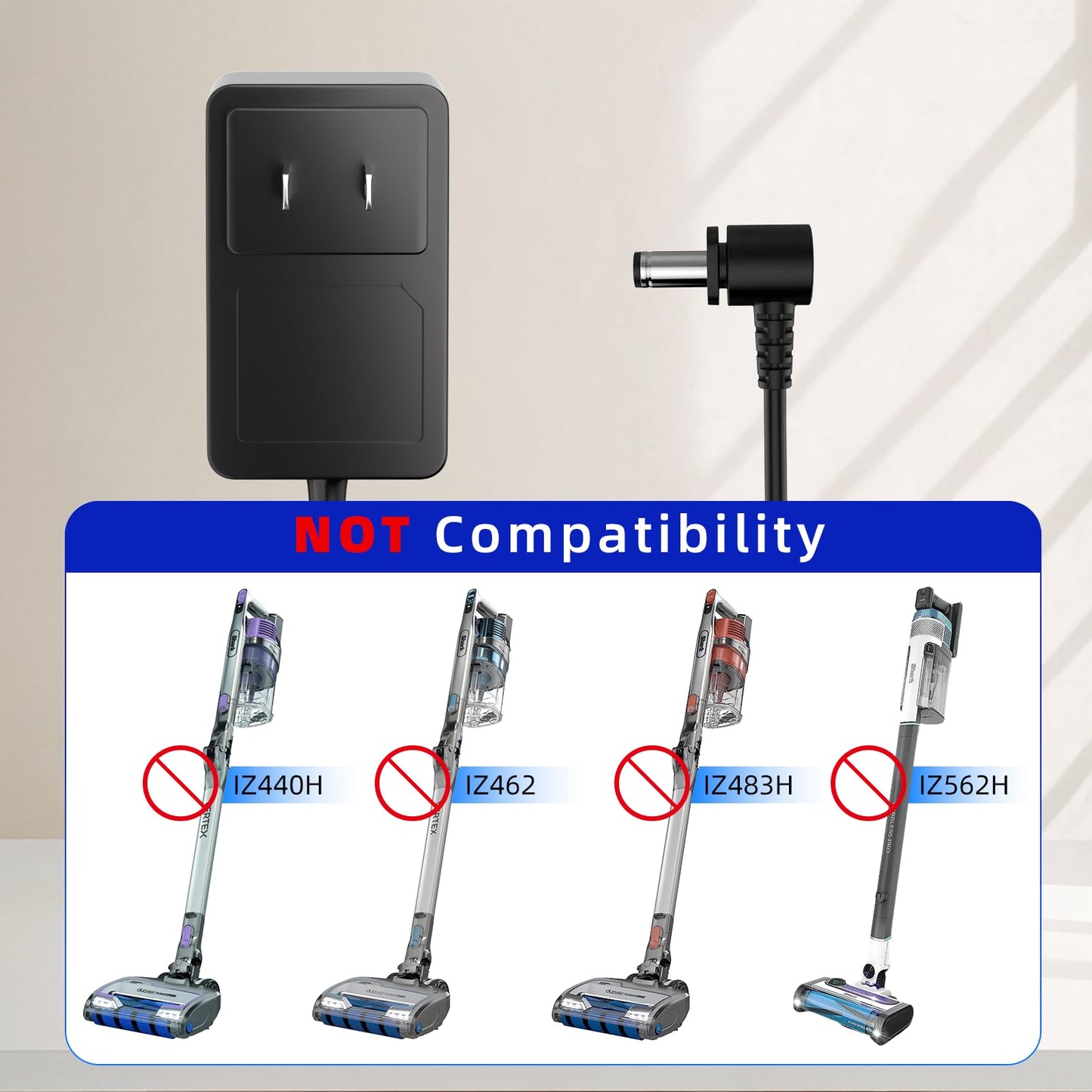 IBERLS 24.8V Charger Compatible with Shark Rocket Pro, IX141, IX140, IX140H, IZ362H, IZ363HT, IZ163H Cordless Vacuum, Replacement DK33-248080H-U Handheld Charging Cord Power Supply