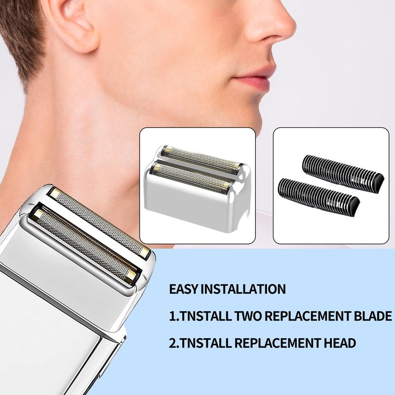 1 Pack Professional Replacement Foil and Cutters for BaBylissPRO Barberology Double Foil Shaver, Compatible with BaBylissPRO Barberology FXFS2 Shaver，Silver