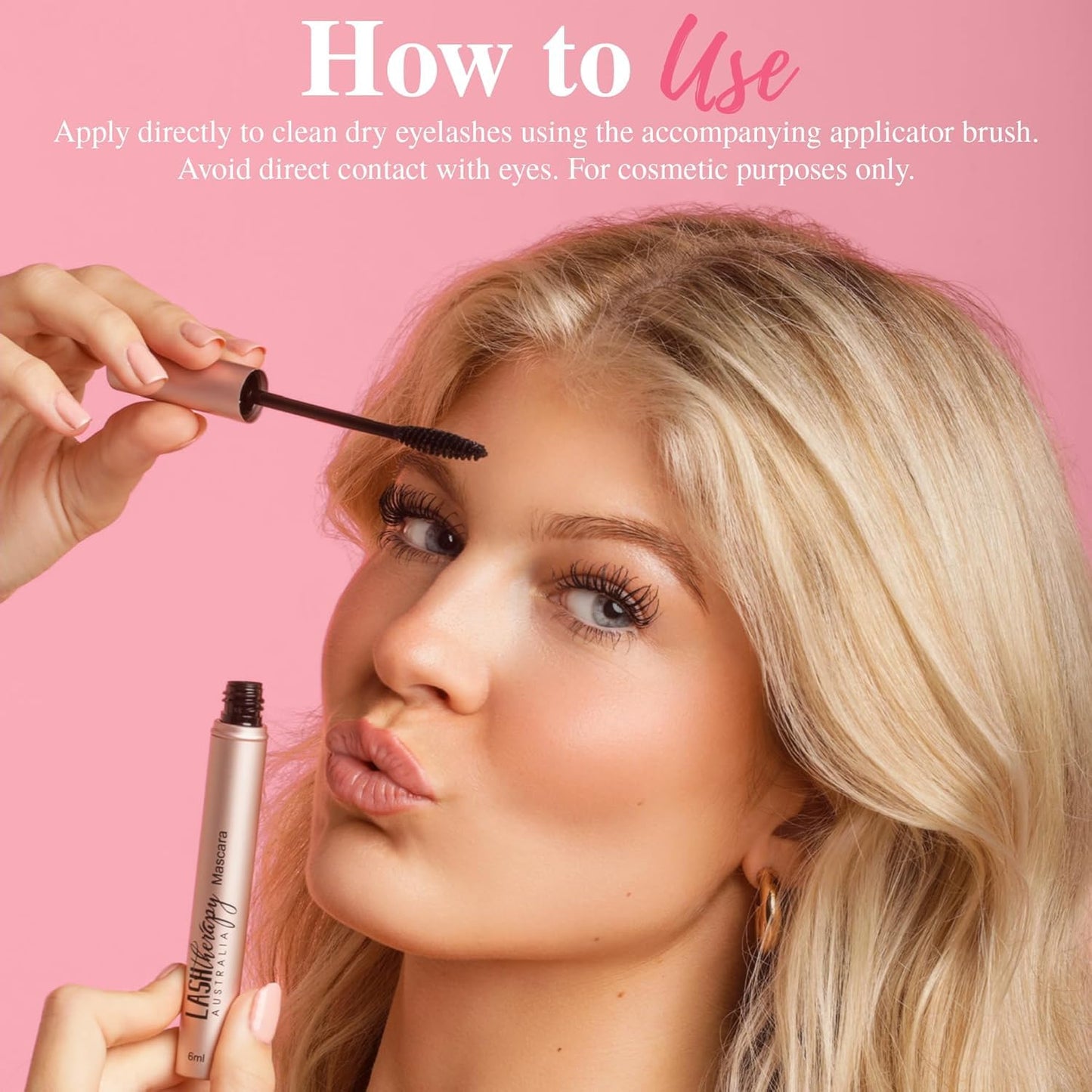Lash Therapy Australia Growth Serum Infused Mascara, Smudge Proof & Waterproof, Natural For Sensitive Eyes, Volume & Length (Black) 6ml