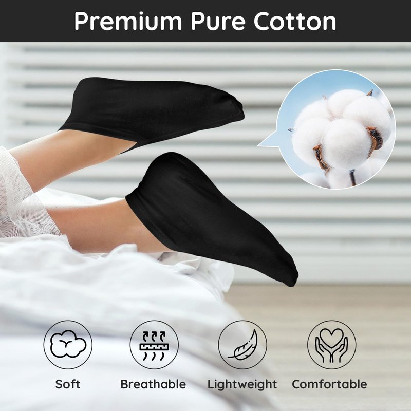 Segbeauty 12 Count Moisturizing Cotton Socks for Women, 6 Pairs Sleep Socks for Cracked Heel Repair, Foot Care Spa Moisture for Dry Feet Overnight, Black Sleeping Gel Lotion Sock for Cracked Heels