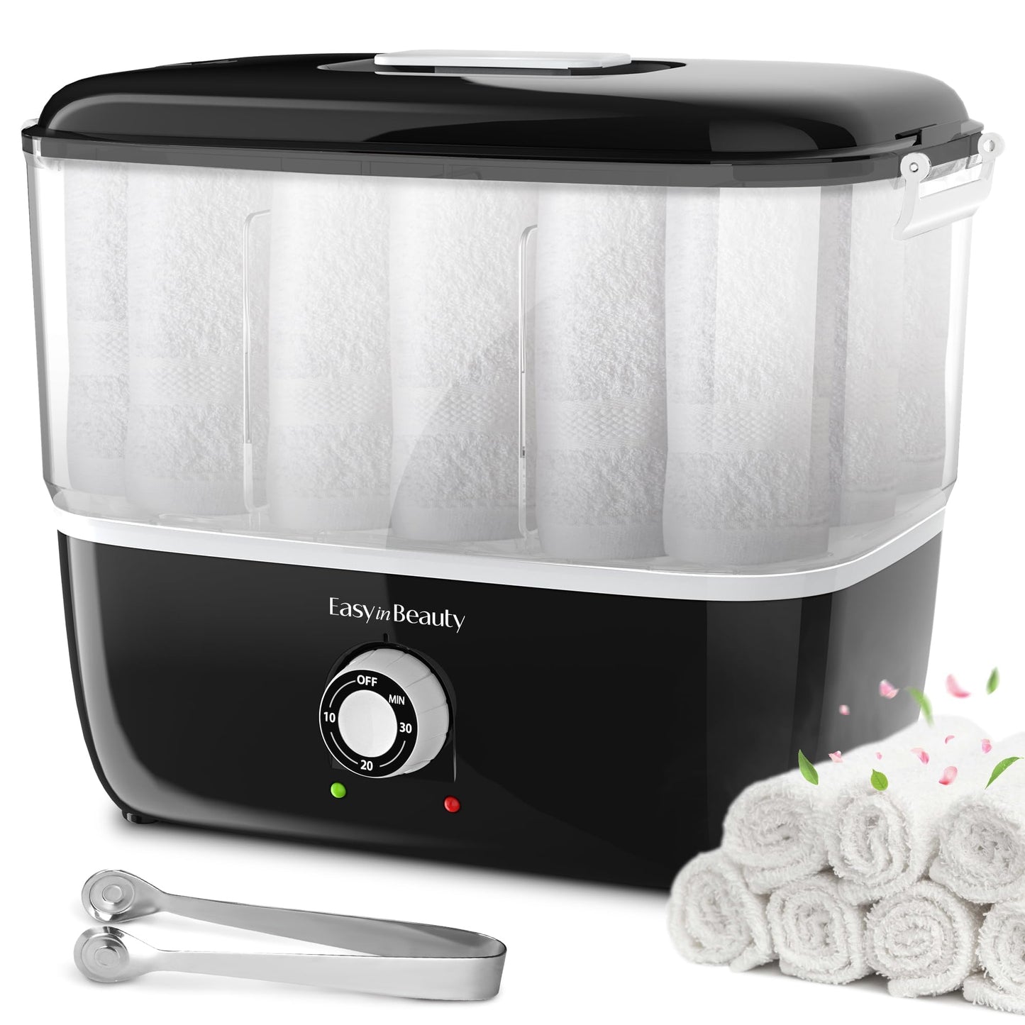 EASYINBEAUTY Hot Towel Warmer for Facials, Holds 16 Small Towels, 5L Towel Steamer with Quickly Heating in 1-5 Mins, Auto Off Timer Portable Towel Warmers for Spa, Barber, Manicures, Massage