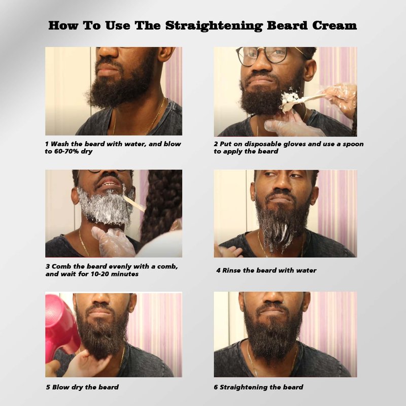 visualsource Straightening Beard Cream, 2.8oz Effective Styling Conditioner Mustache Cream Supplies To Straighten Reducing Frizz Coarse Moisturizing Softening Natural