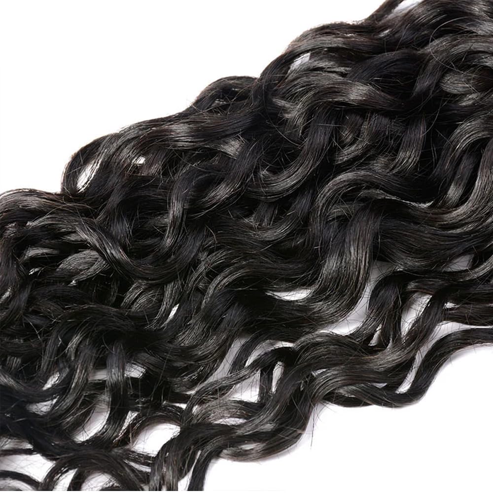 Water Wave Human Hair Bundles Water Wave Bundles Human Hair Natural Black Color 1B Bundle Unprocessed Virgin Wet And Wavy Bundle 150g 12 14 16 Inch