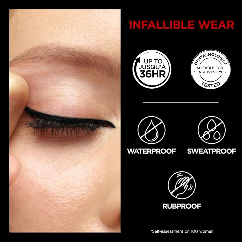 L'Oreal Paris Infallible Grip Eyeliner Pencil - Waterproof, Smudge-Resistant, 36HR Wear | Brown Denim, 0.01 Oz