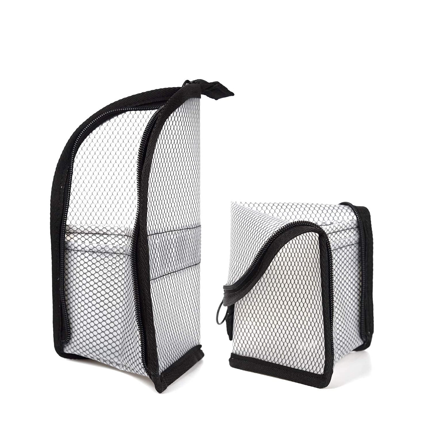 patu Standing Travel Toiletry Bag - Transparent Waterproof PVC Mesh Pouch with Triangle Design for Bathroom Essentials & Personal Care, Black