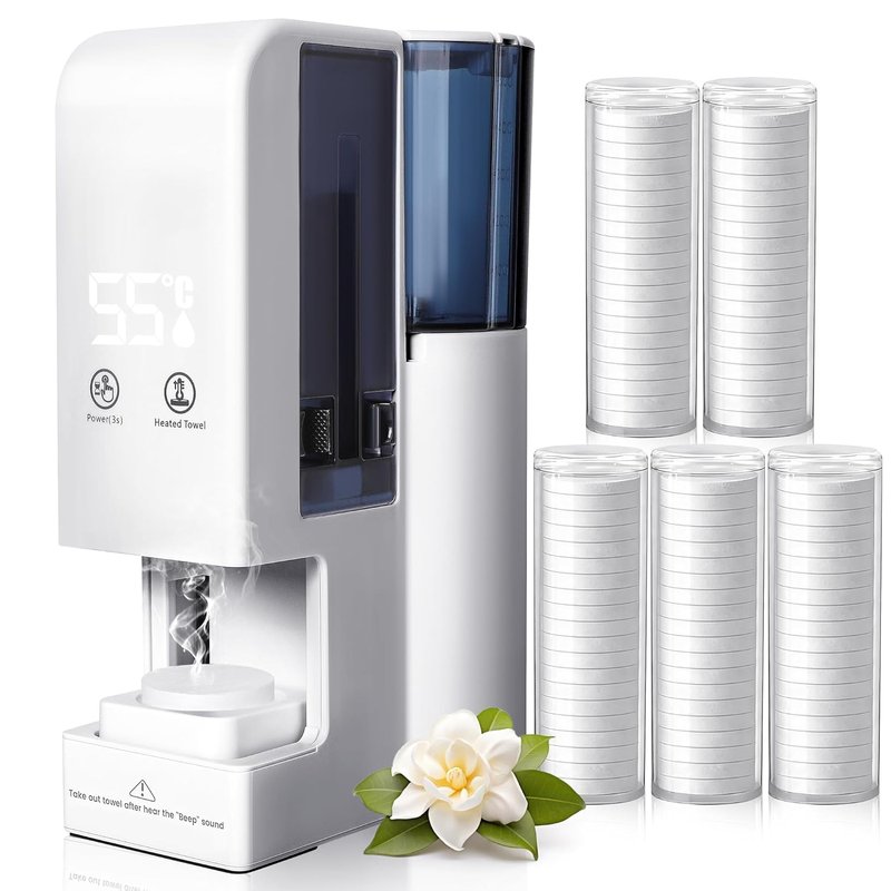 Automatic Face Towel Heater - 5-Second Heating, 55°C Steam | Portable Towel Warmer with 100 Disposable Towels