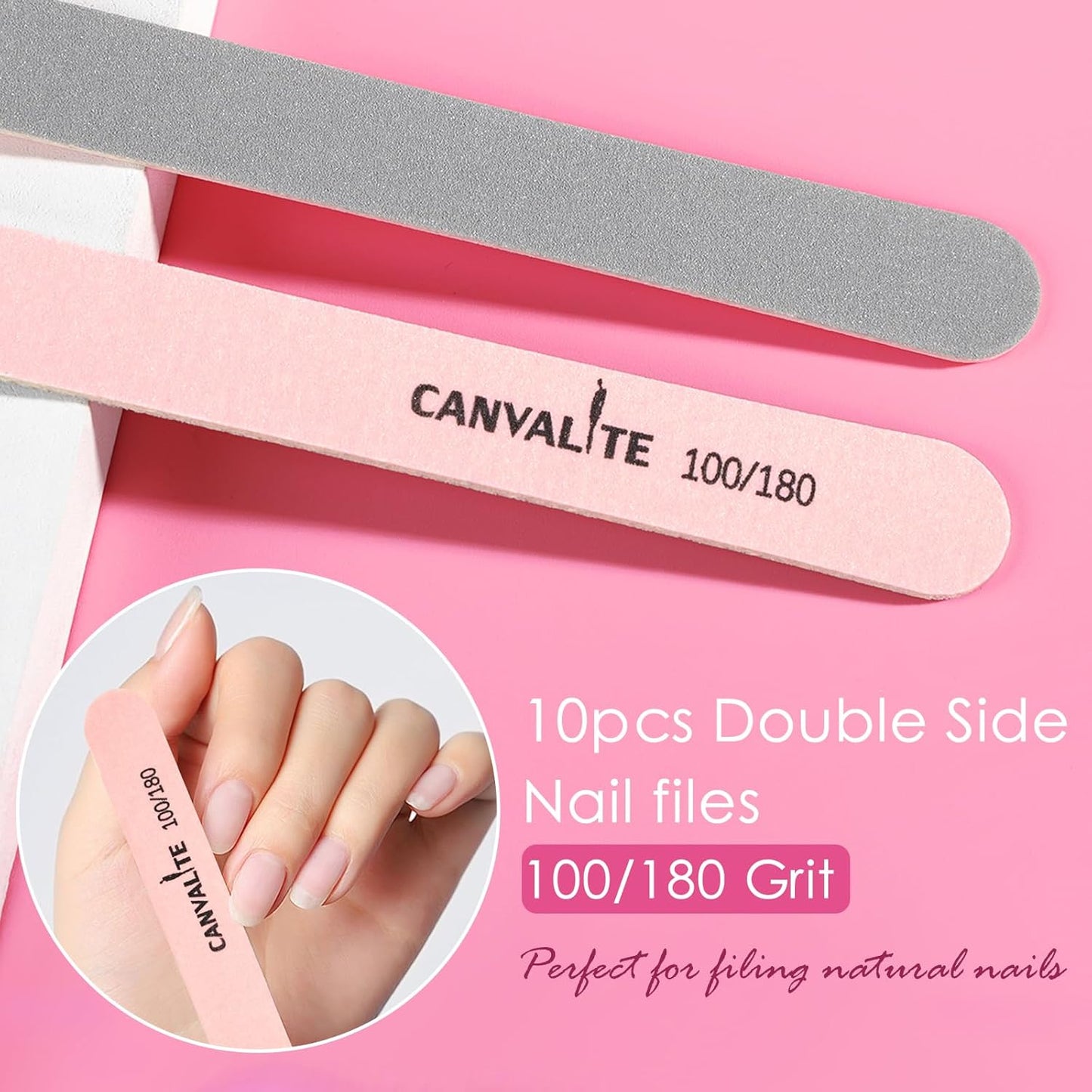 Nail Files and Buffers - Multi-Functional 14pcs Manicure Kit | 100/180 Grit Emery Boards for Natural Nail Care