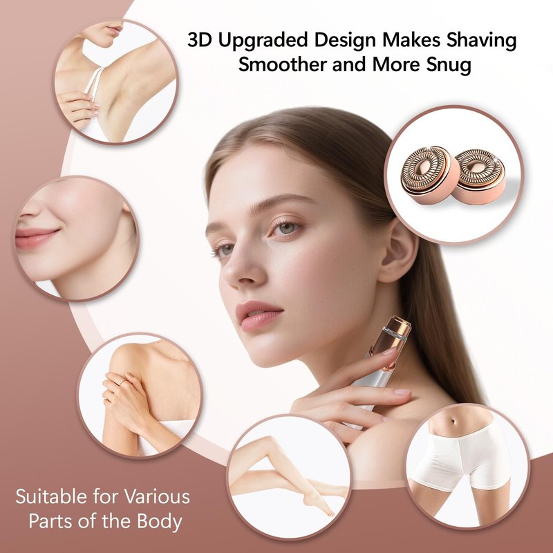 4 Pack Replacement Heads Gen 2 Compatible with Flawless Facial Hair Remover, Replacement Blades Heads Compatible with Flawless Generation 2