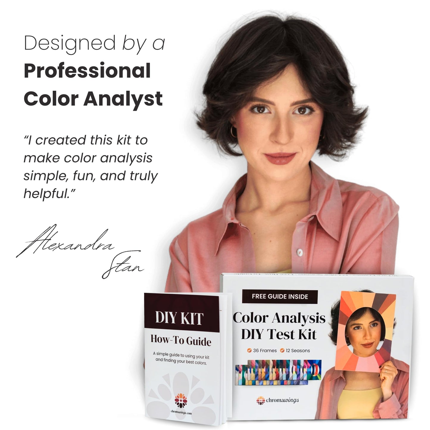 Color Analysis Draping Kit – Find Your Season at Home | DIY Color Analysis | 36 Face Frames + Step-by-Step Guide | 12-Season System | Chromawings