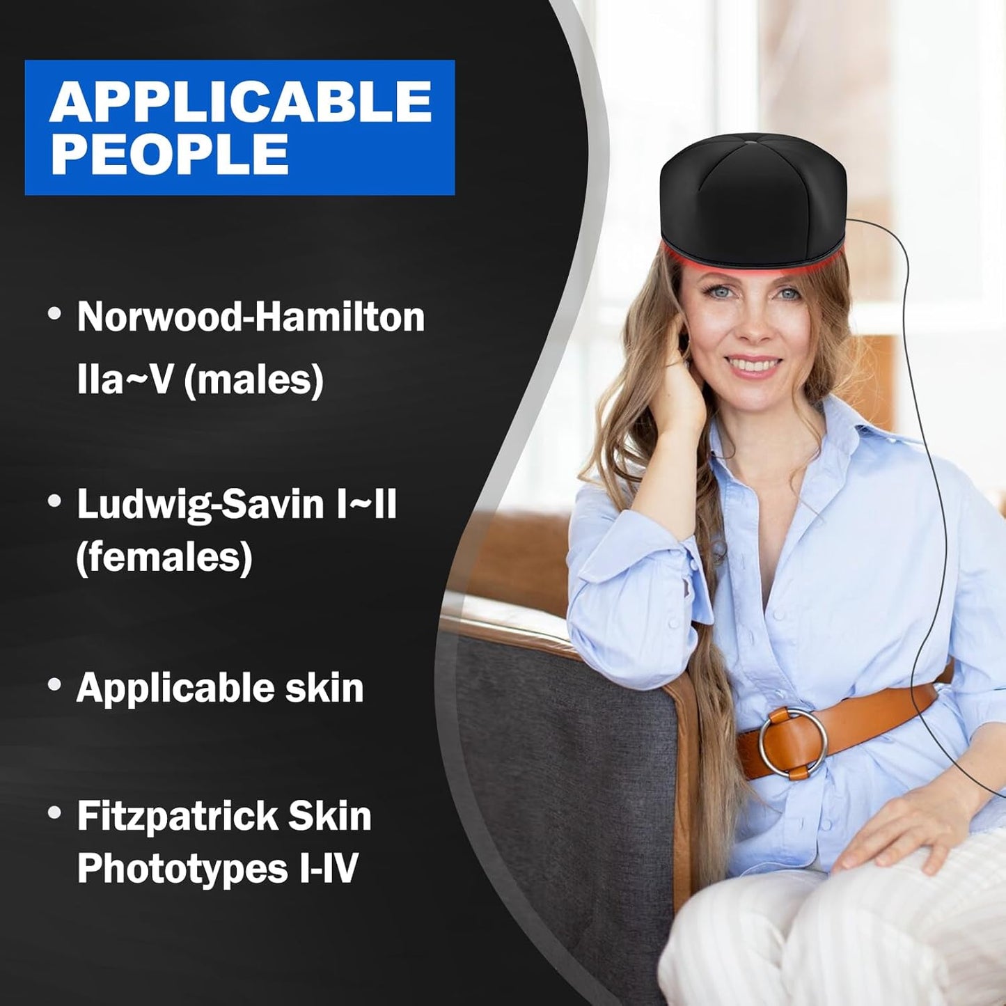 Laser Cap - FDA Cleared Red Light Therapy for Hair Growth | Full Scalp Coverage, 650nm Wavelength