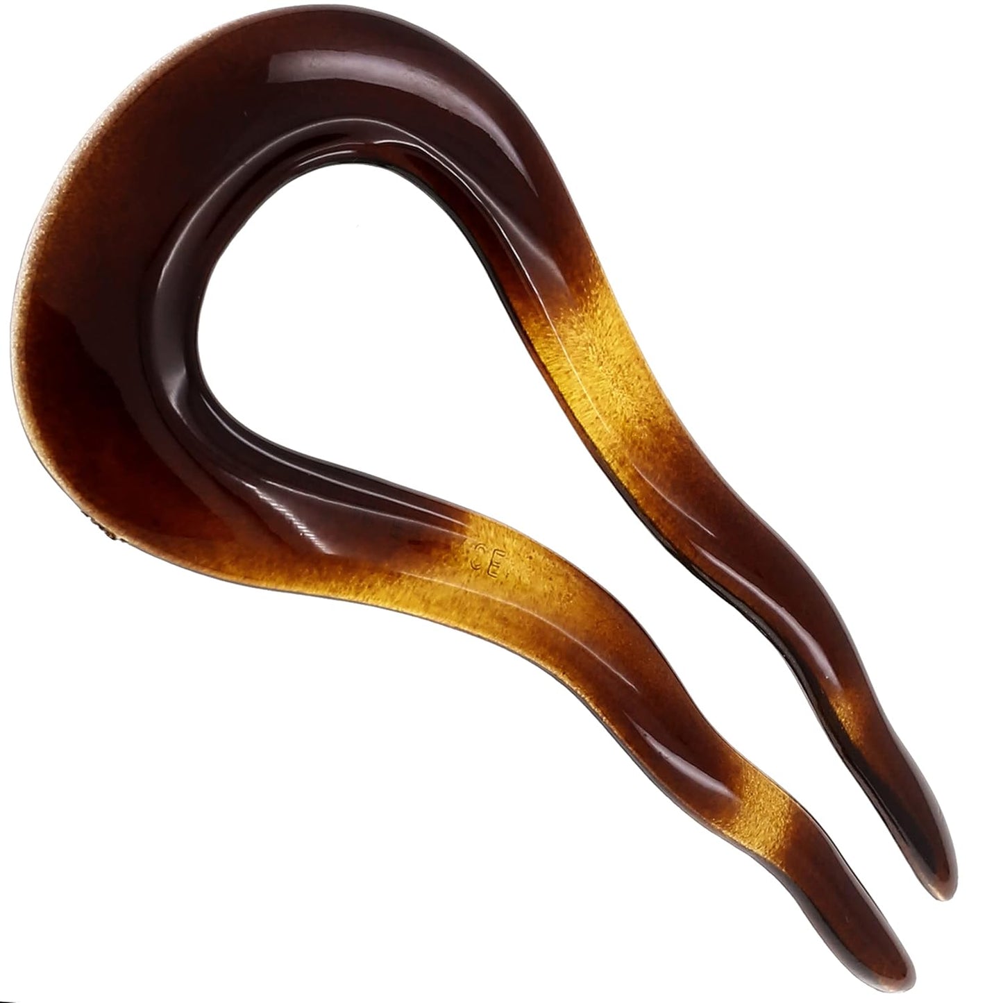 French Twist Hair Clip - Tortoise Shell U-Shaped Pin for Wavy Hair | Flexible Styling Accessory for Updos