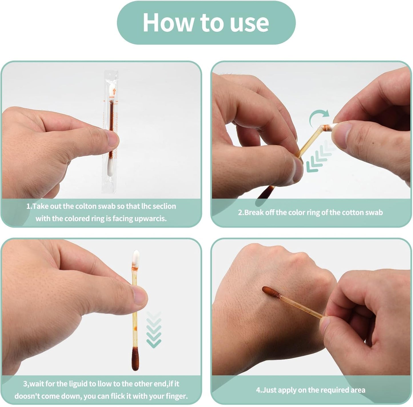 Iodine Swabs for Wound Care - Premium Cotton, Sterile & Travel-Friendly | 100 Count
