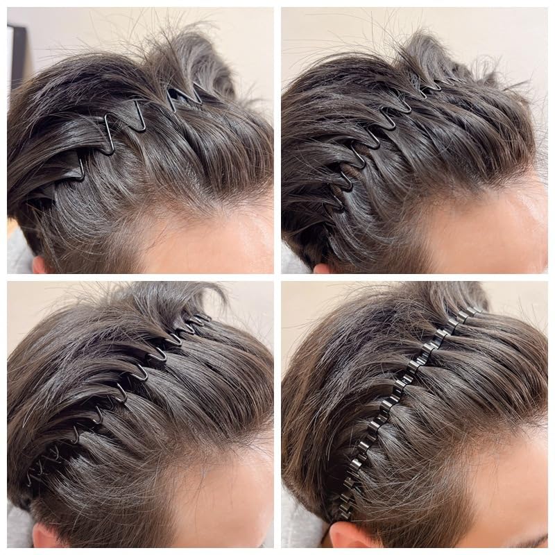 Zig Zag Headbands for Women & Men - Non-Slip Hair Accessories | 6PCS Plastic Bands with Teeth for All Occasions
