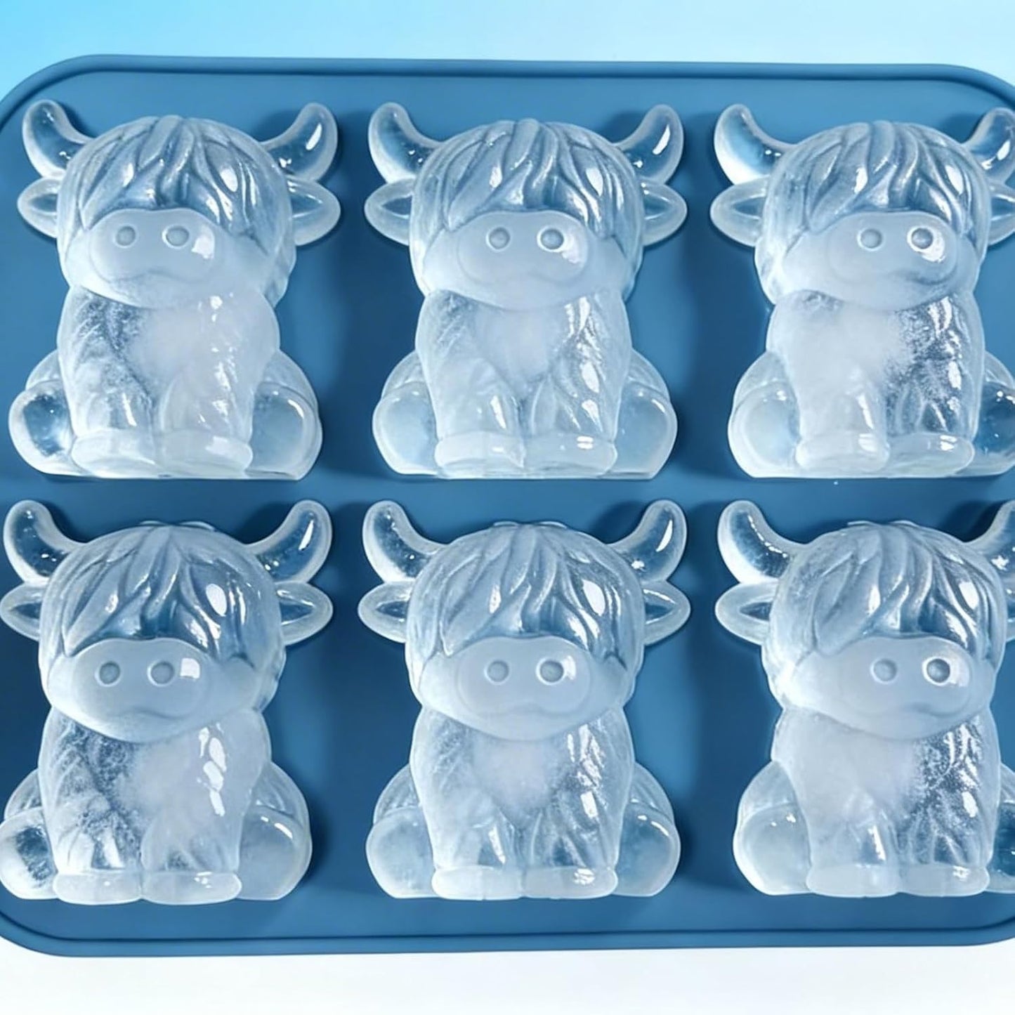 3D Highland Cow Ice Mold - Food Grade Silicone Tray for Whiskey & Cocktails | 1 Piece