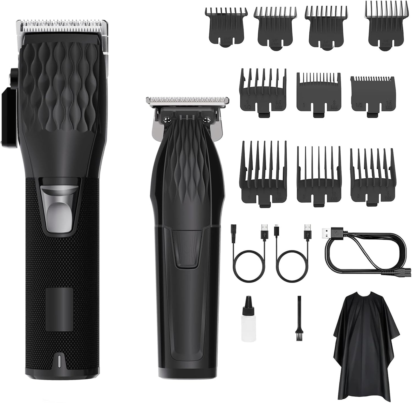 Professional Cordless Hair Clippers - 240Min Runtime, LED Display | Quiet Haircut Kit for Men, Women & Kids with 6 Guide Combs