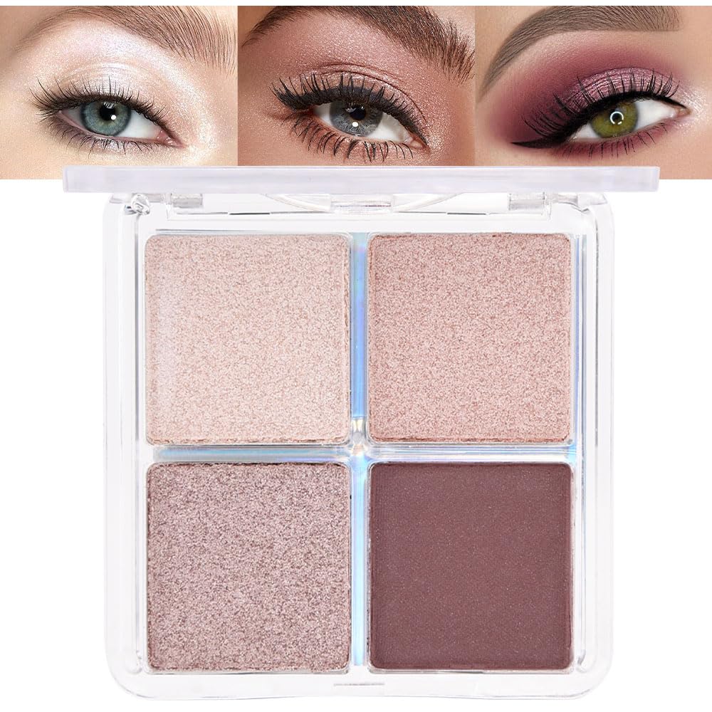 Eye Shadow Palette for Older Women - 6 Colors, High Pigment, Mini Travel Size | Green Eyes, Nude Pink, Rose Gold