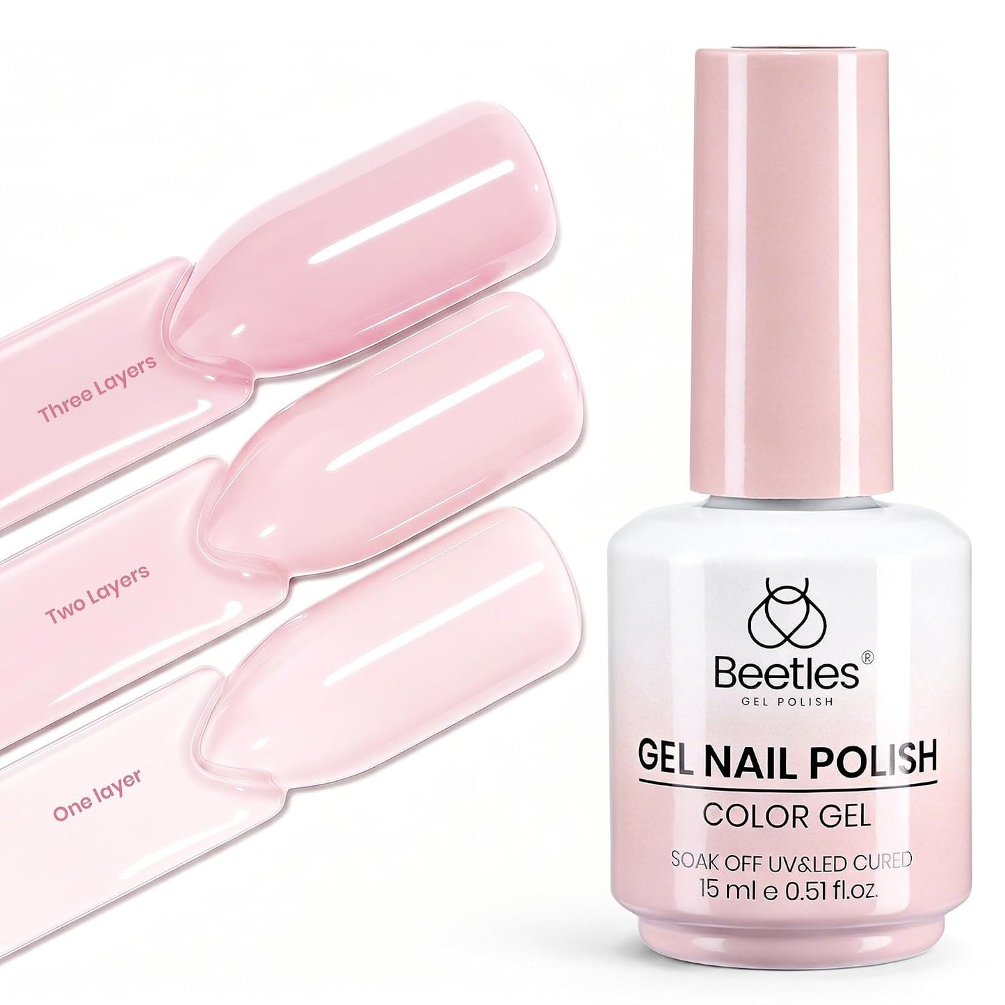 Beetles Mauve Gel Nail Polish - Dusty Rose Pink Purple UV Soak Off | 15ml Long Lasting Glossy Finish for Salon & Home