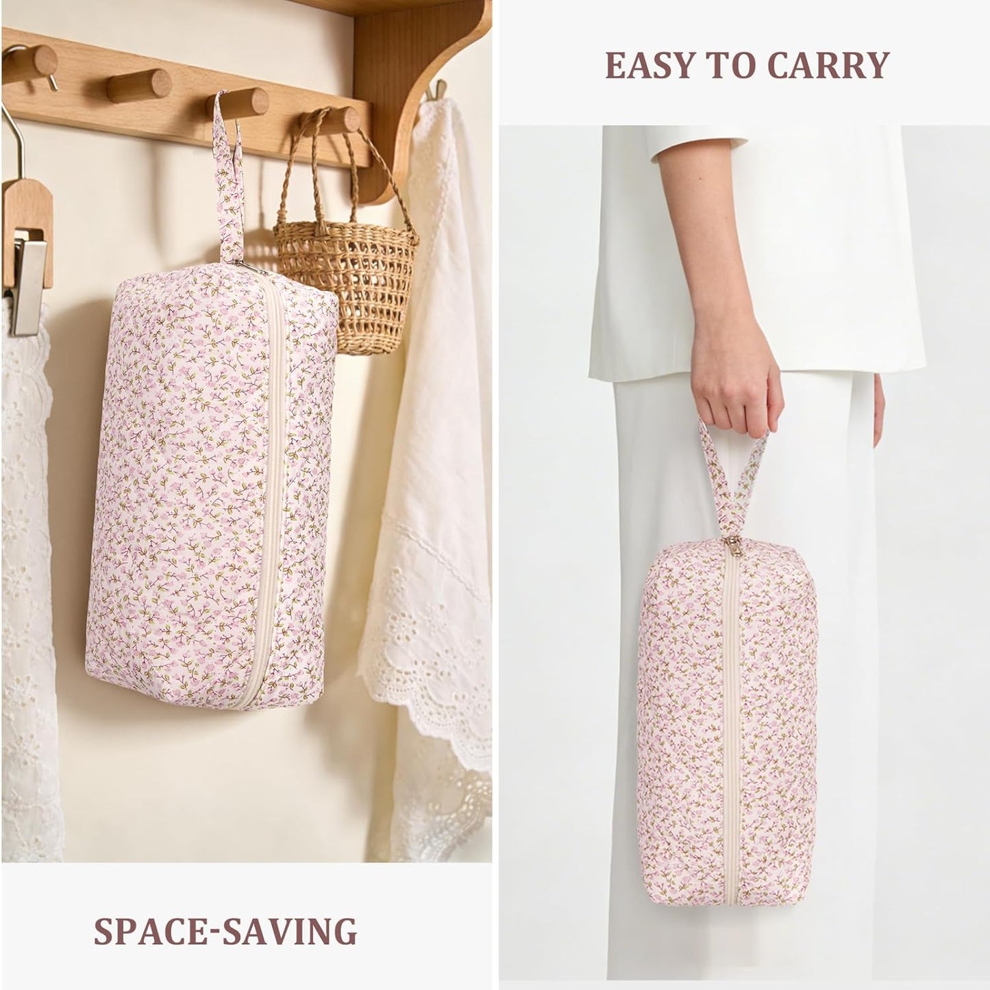 Travel Hair Tool Bag - Dyson Airwrap Compatible Floral Carrying Case & Organizer | Portable Hair Dryer Storage