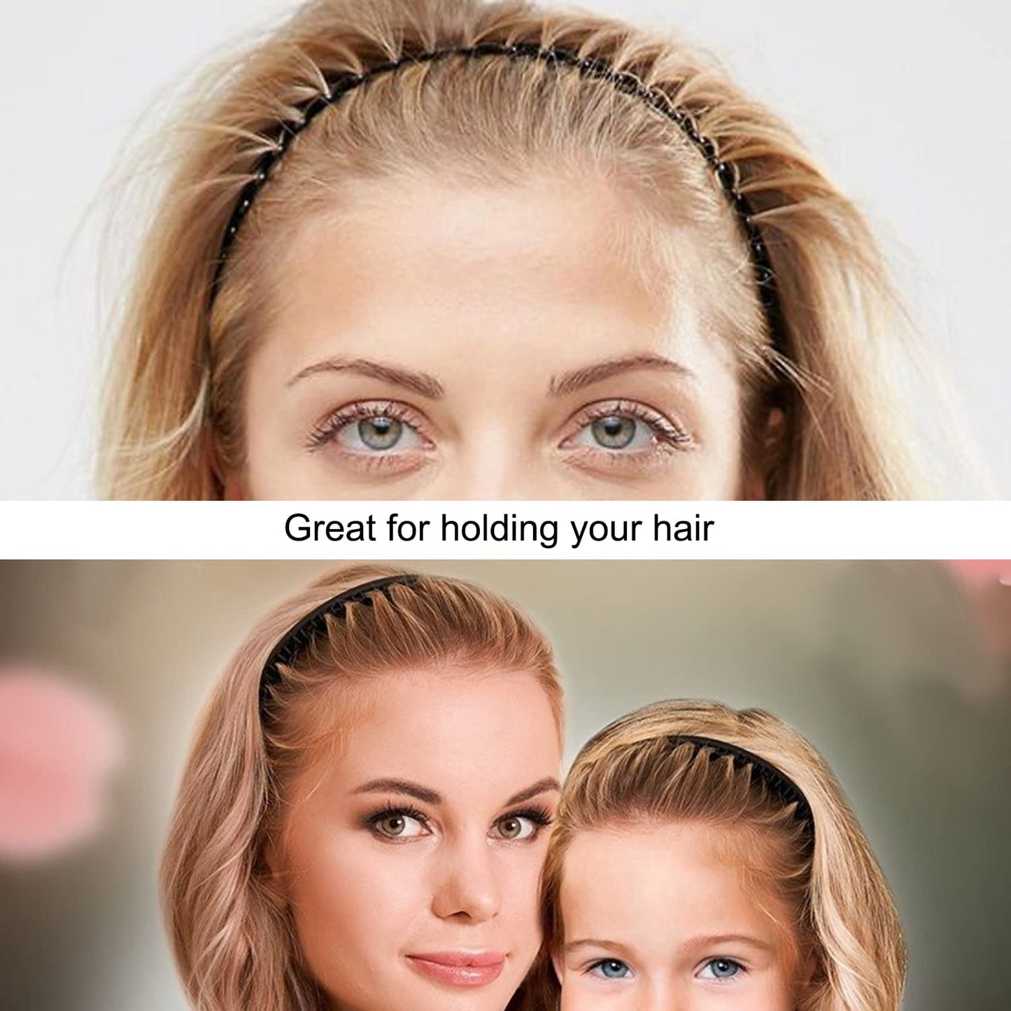 LAPOHI Non-Slip Plastic Headbands - 8 Pack Effortless Hair Accessories for Women & Teens | Matte Black
