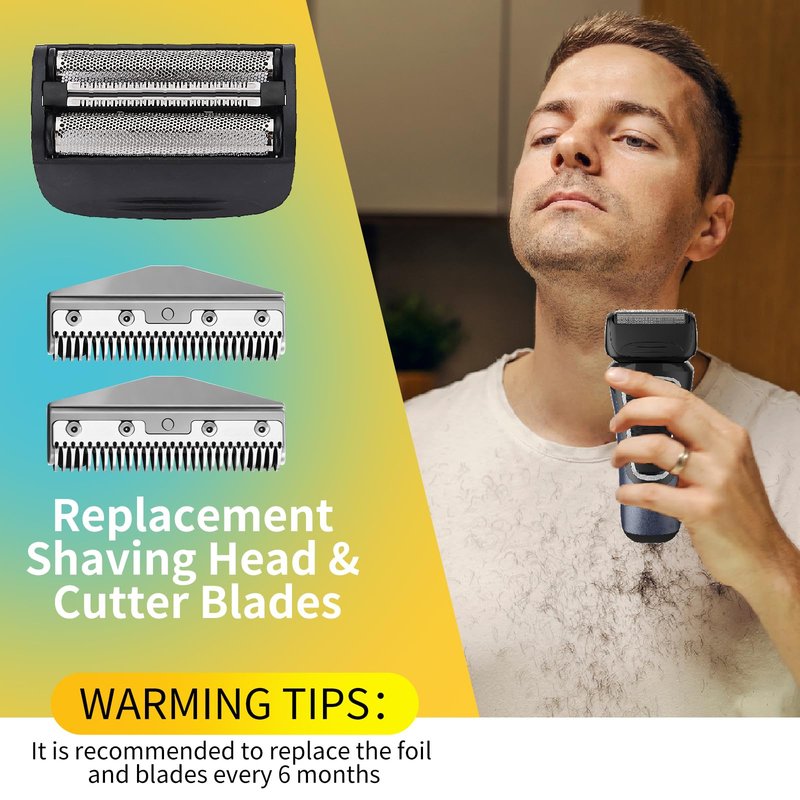 Replacement Head and Cutter Assembly Compatible with Remington PF7400, PF7500, and PF7600 Foil Shavers，2 PACK（White）