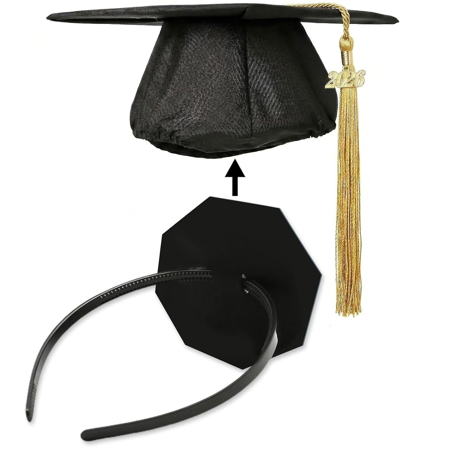 Graduation Cap Headband Insert - Secure Clip Holder for Grad Hats | Anti-Fall Hair Bands (2pcs)