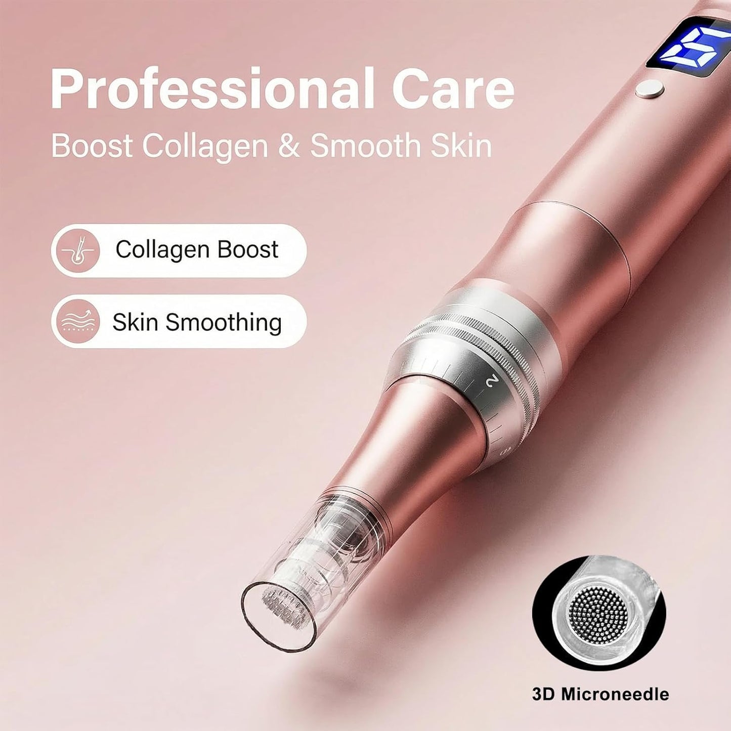 Microneedling Machine - Dermapen 0.25mm Electric Pen for Home Use | Professional Derma Roller Kit for Skin & Hair Care