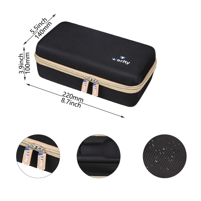 worfty Case for BaBylissPRO FXONE/FX+ Professional Cord/Cordless Hair Clipper - Hard Protective Travel Carrying Storage Organizer Bag (Black & Golden)