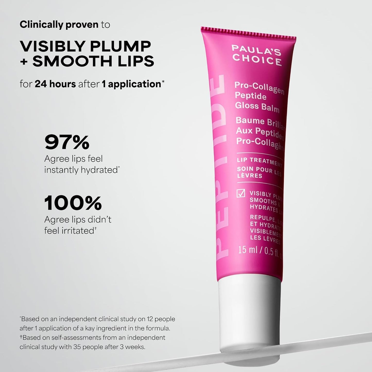 Pro-Collagen Peptide Gloss Lip Balm - Hydrating & Non-Sticky Formula | Sheer Tint for Fuller Lips