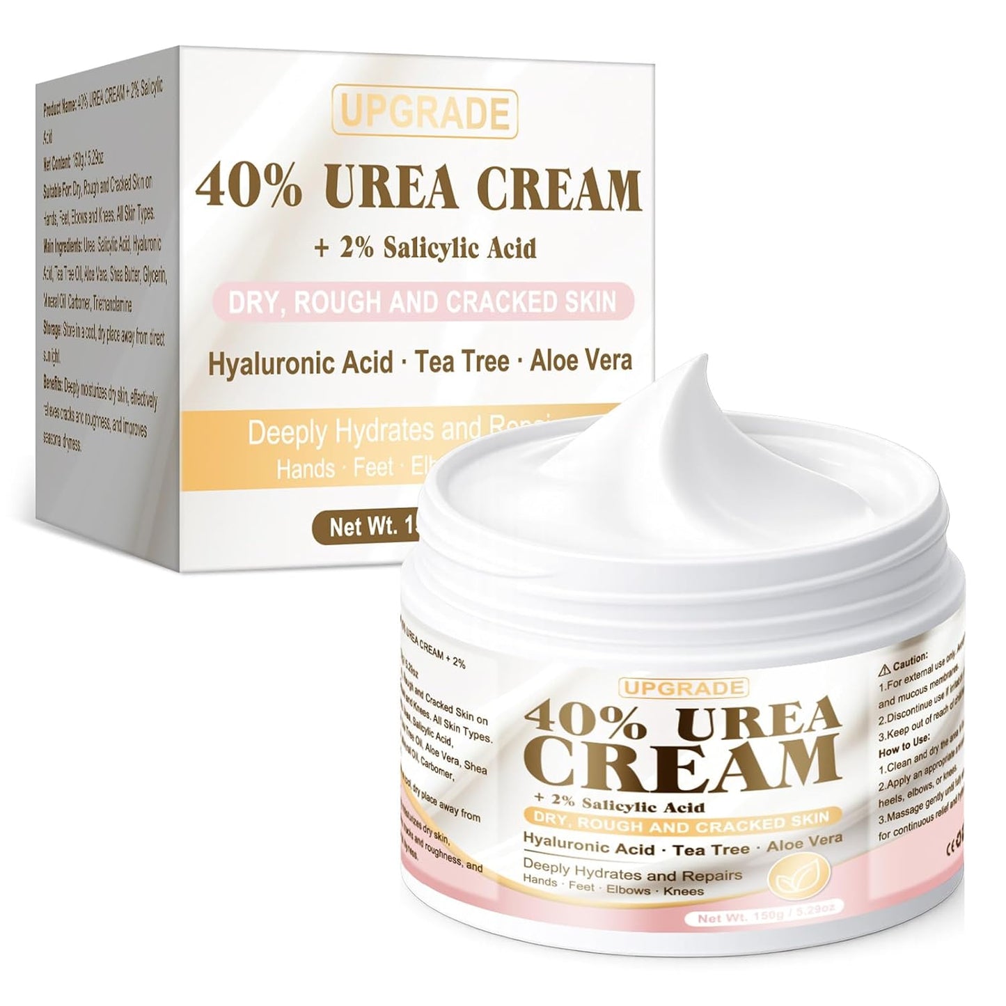 Urea Cream for Feet 40% - Maximum Strength Foot Moisturizer for Dry Cracked Heels & Calluses | Deep Softening Formula