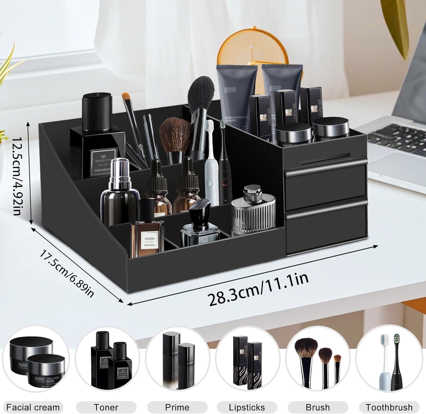 Men's Cologne Organizer - Stylish Perfume Stand for Bathroom Countertop | Ideal Easter Gift