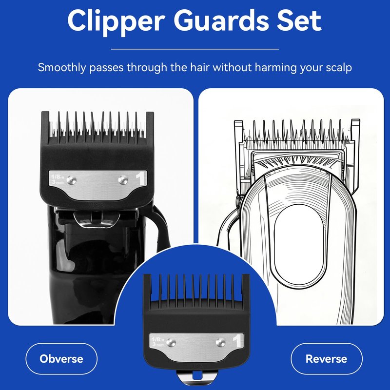 Replacement for 1 Wahl Clipper Guards Set, 1/8" 3mm Metal Hair Clipper Guards Set for Professional Stylists and Barbers(2 Pack)