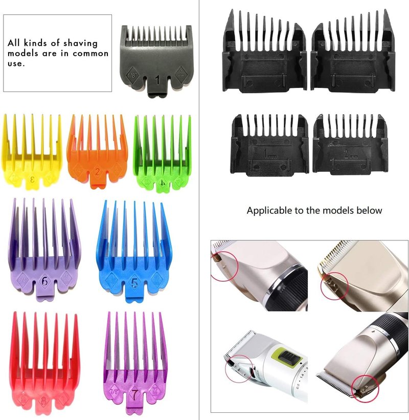 Gxcdizx 12 Pack Clipper Guards Cutting Guides Set for Conair HC224W/HC244NGBV/HCT242WR - 1/24" to 1", Multiple Colors