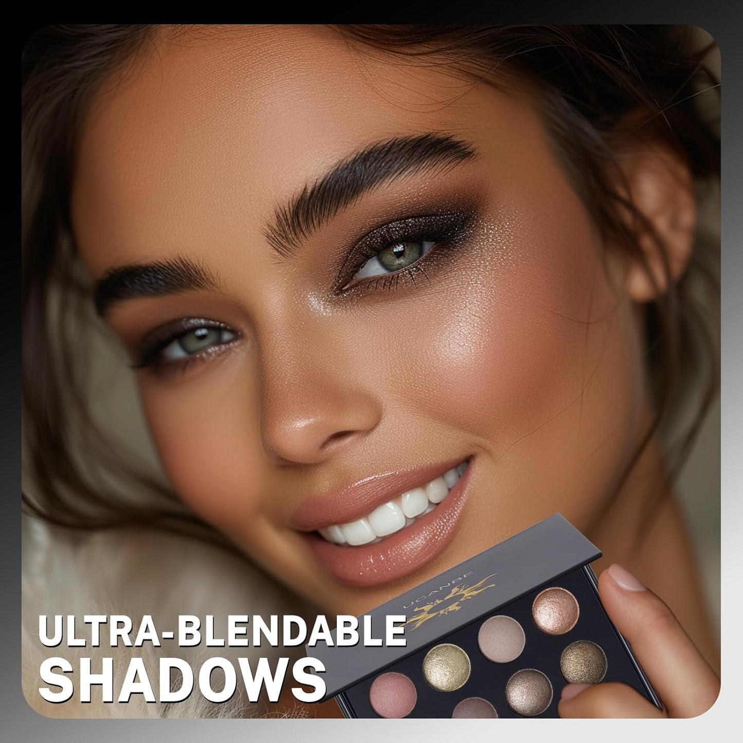 UCANBE Baked Eyeshadow Palette - 16 Highly Pigmented Nude Shades | Matte & Glitter Finish