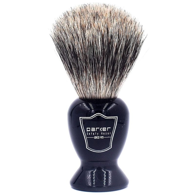 Parker 100% Pure Badger Bristle Shaving Brush with Brush Stand Included