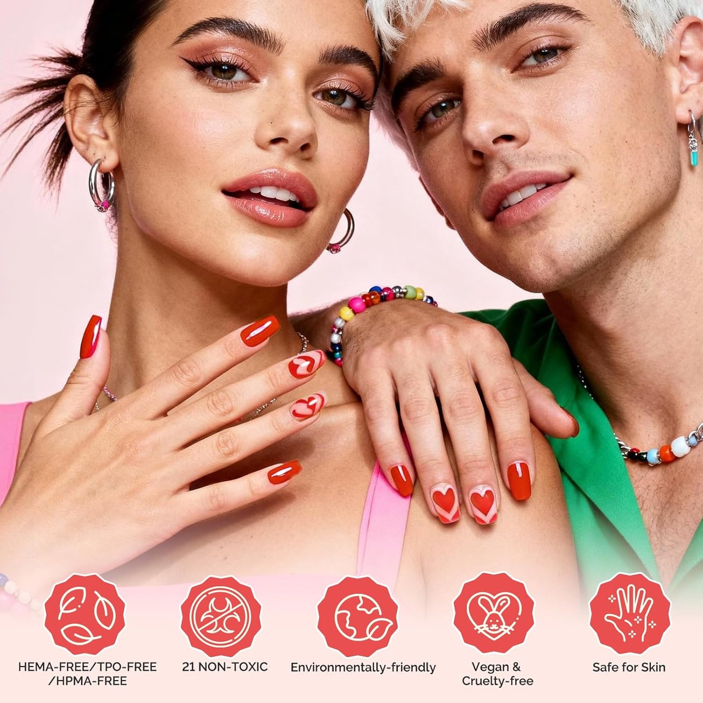 MelodySusie Gel Nail Polish Set - 10 Vibrant Colors with Base & Top Coats | HEMA-Free, 16.5ml Bottles