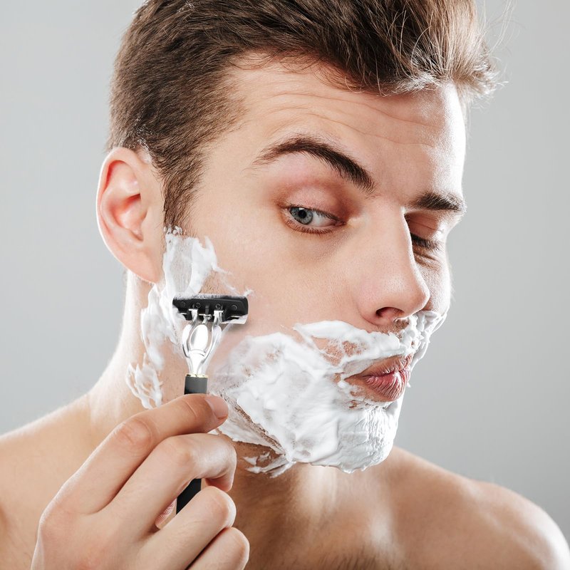 Men's 7-Blade Razor Set, 24 Stainless Steel Blades - Perfect For Beard & Mustache Trimming, Includes Replaceable Heads - Ideal Gift (24 Stainless Steel Blades)