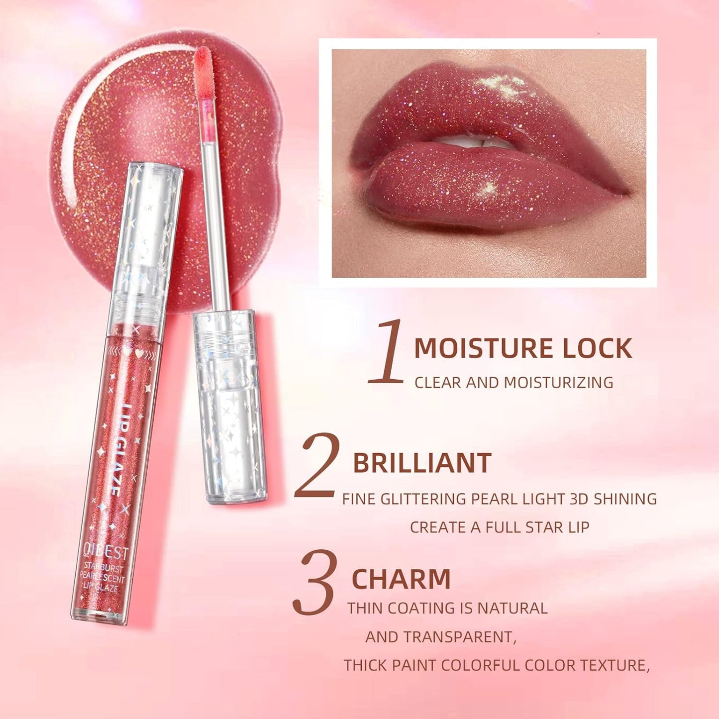 Shimmery Lip Gloss Set for Girls & Teens | Long-Lasting, Moisturizing Formula | Glossy Finish