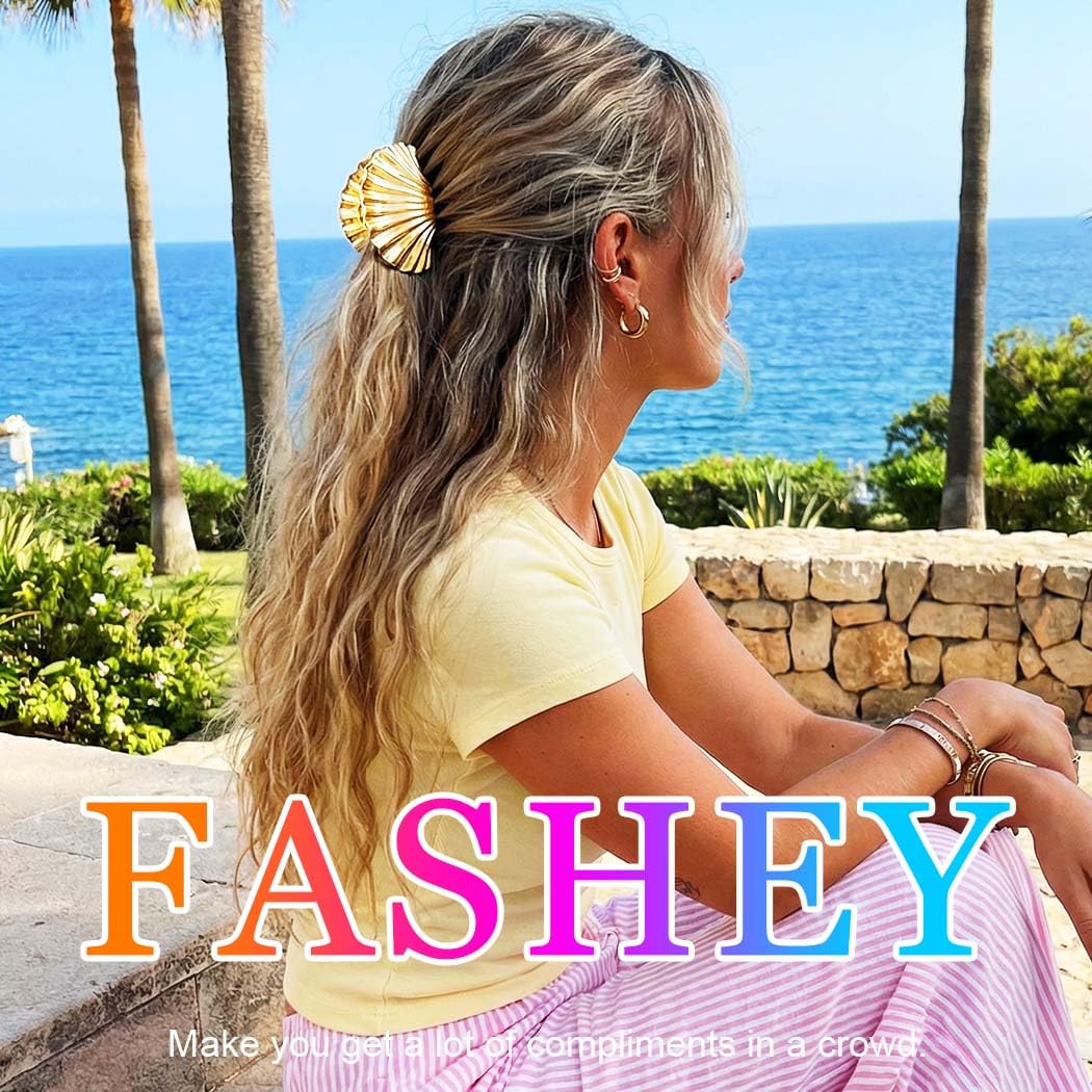 Starfish Claw Clips - Gold Metal Seashell Hair Accessories for Women | Mermaid Style