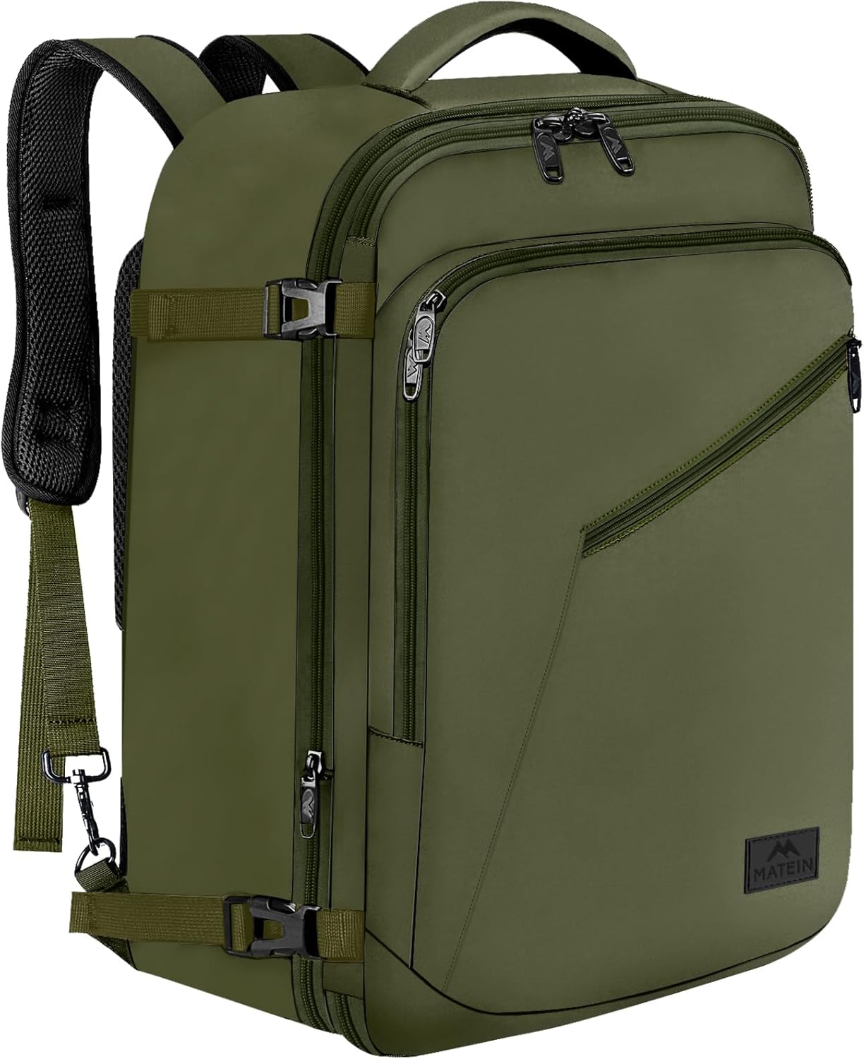 MATEIN Extra Large Carry-On Backpack - Expandable Airplane Approved Travel Bag for Men & Women | Water-Resistant 40L, Black