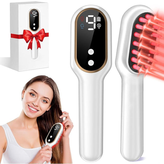Obiredk ㅤLaser Hair Growth Comb for Men & Women, FDA Cleared 650nm LLLT Red Light Therapy for Hair Regrowth, Targeted Treatment for Receding Hairline & Thinning Crown, Portable Rechargeable - White