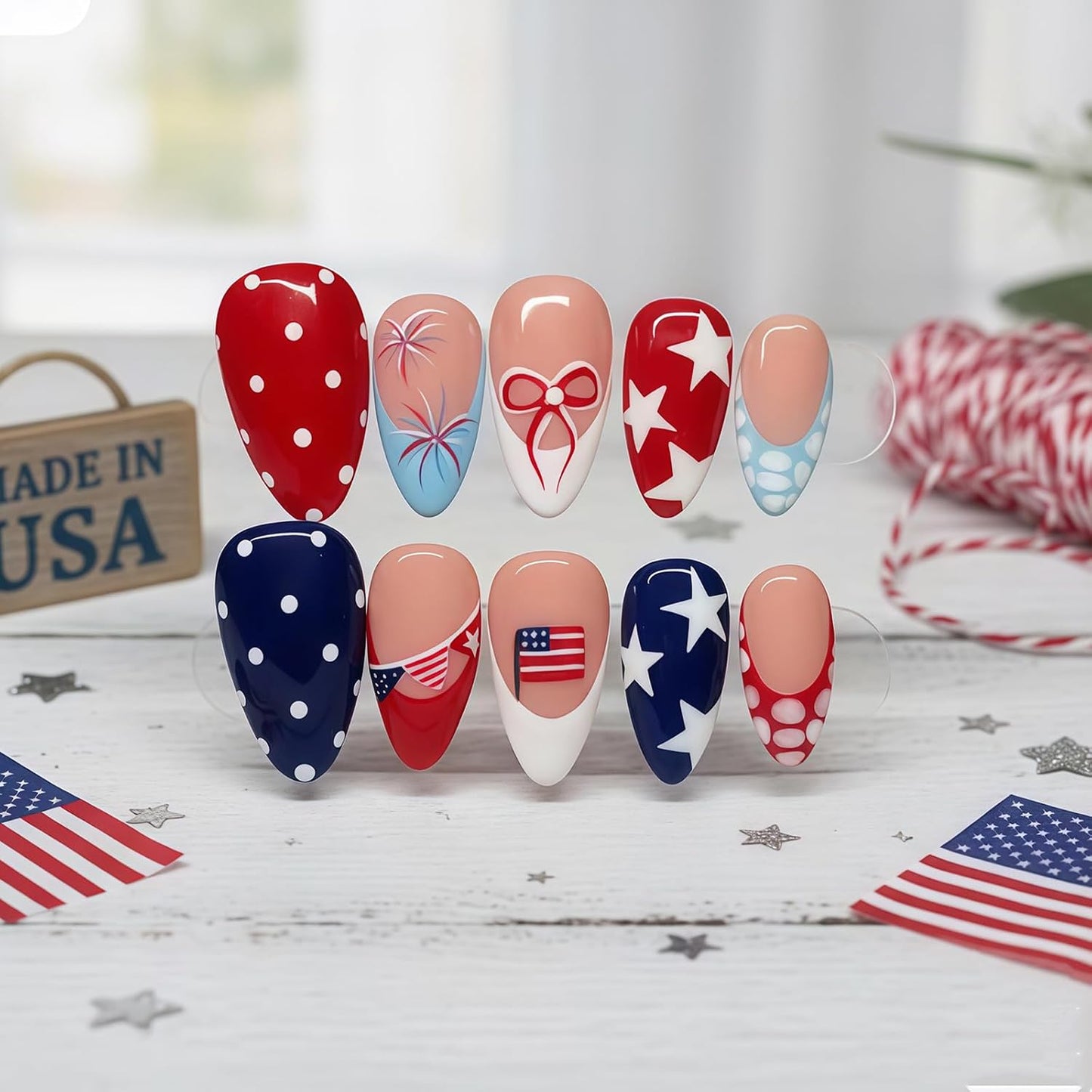 Medium Oval Press-On Nails - Glossy Summer Designs | Cute Orange, Reusable Full Cover Nails, 24 Pcs